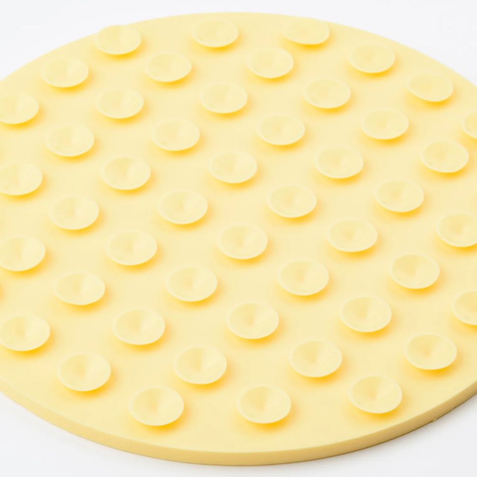 Mr.Kranch: Лизательный коврик, для медленного поедания, силиконовый диаметр, желтый с лопаткой, 20 см 