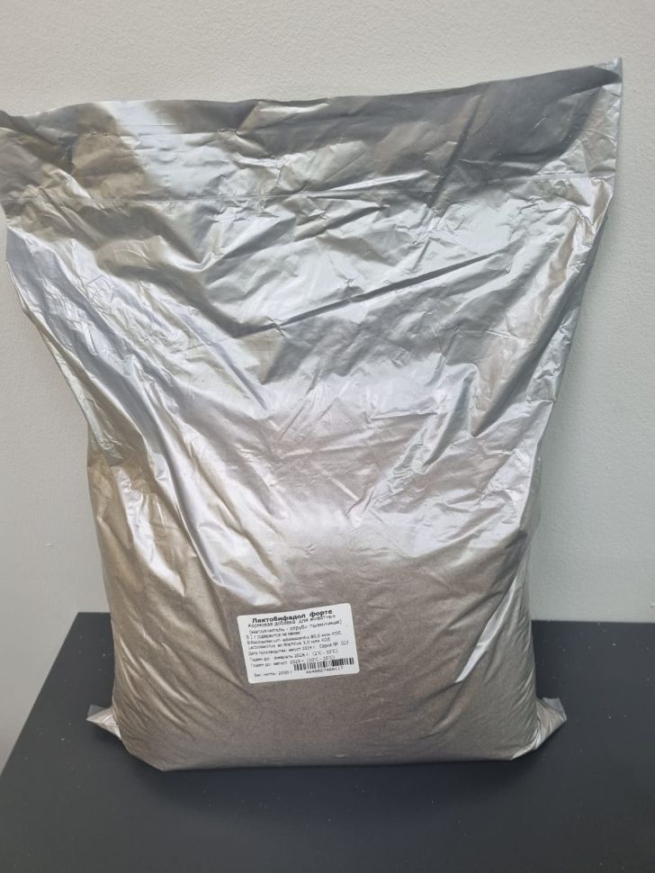 Компонент: Лактобифадол форте на отрубях, пребиотическая кормовая добавка для КРС, свиней, птиц, лошадей, 2 кг