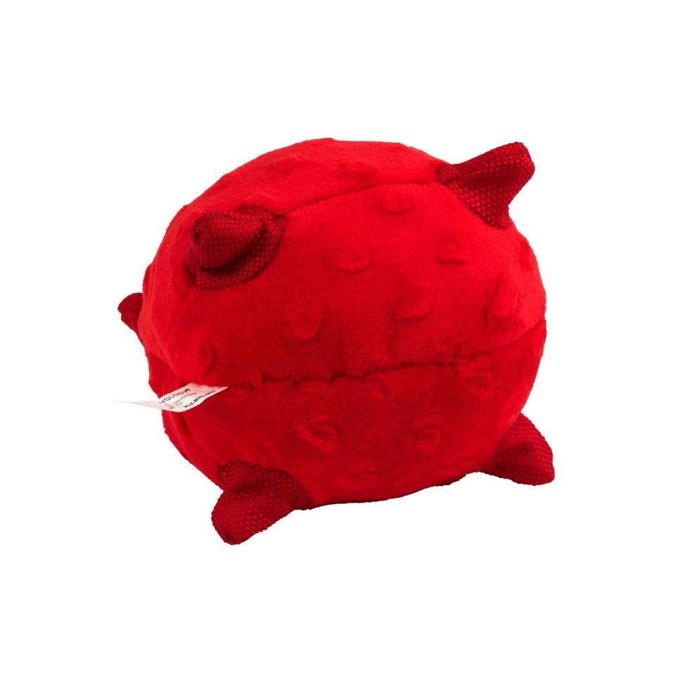 Сенсорный плюшевый мяч Playology PUPPY SENSORY BALL 11 см для щенков мелких и средних пород 8-16 недель, с ароматом говядины, цвет красный