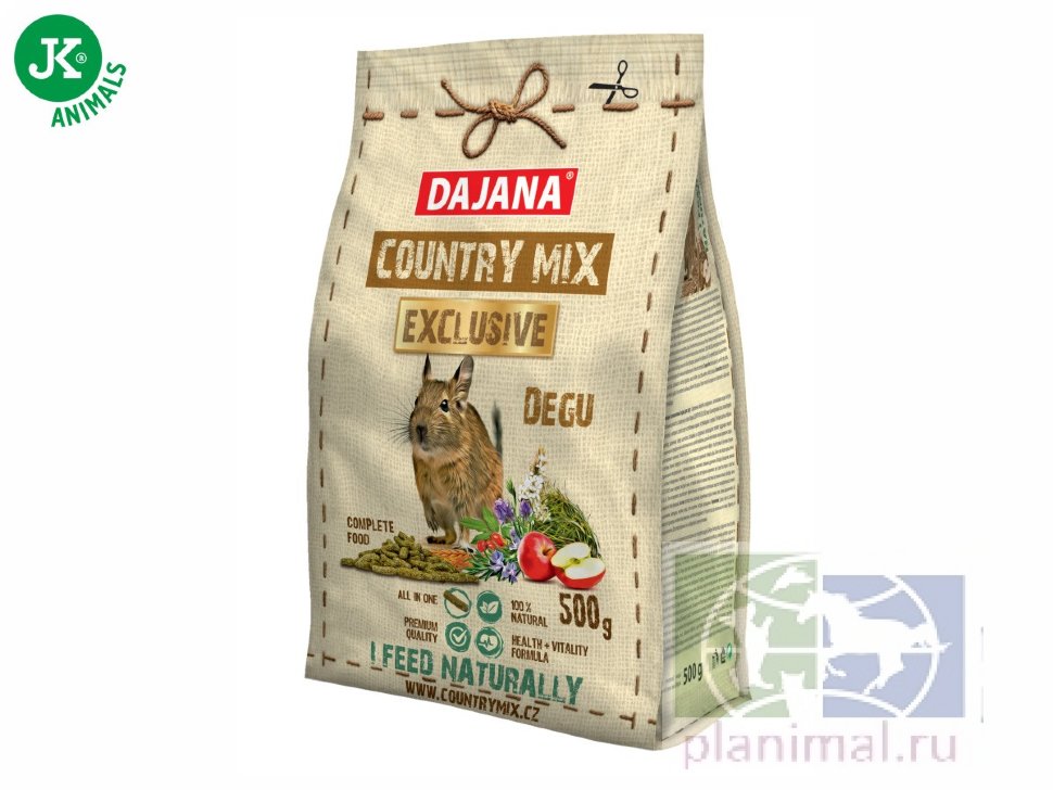 DAJANA COUNTRY MIX EXCLUSIVE эксклюзивный полноценный корм для дегу, 500 гр.
