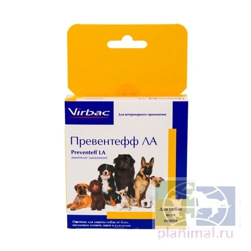 Virbac: Превентефф ЛА, ошейник для собак от блох, иксод. клещей, вшей/власоедов на 8 месяцев
