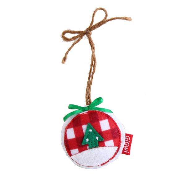 GiGwi Игрушка для кошек Елочный шарик с кошачьей мятой 6 см, серия X-mas TALES, 85031