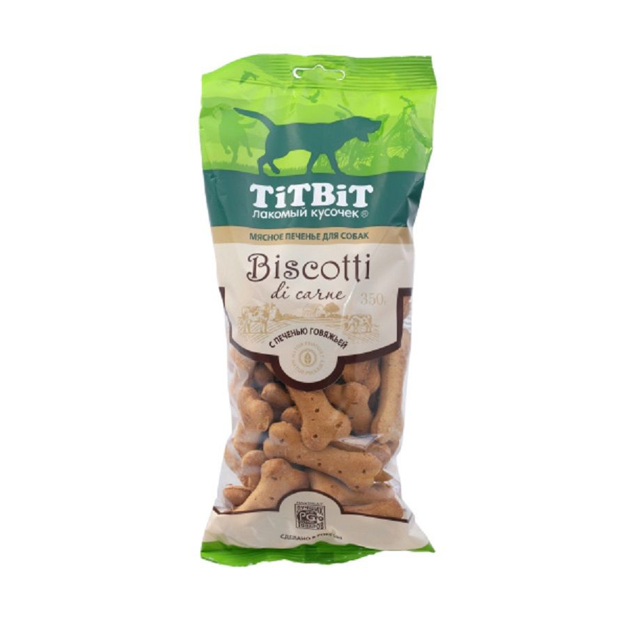 TiTBiT: Бискотти мясные, с говяжьей печенью, для собак, 350 гр