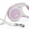 Flexi рулетка NEW LINE Comfort S (до 15 кг) лента 5 м серый/розовый
