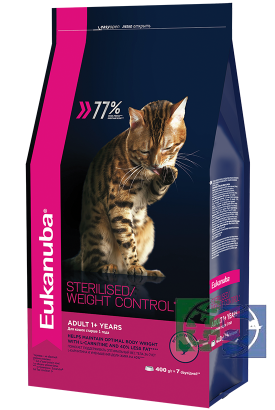 EUK Cat корм для взрослых стерилизованных кошек и кошек с избыточным весом старше 1 года, курица 400 г
