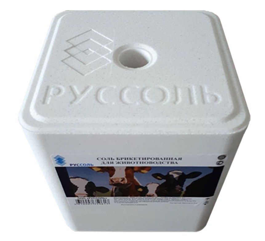 Руссоль: Соль лизунец для животноводства брикетированная, 10 кг