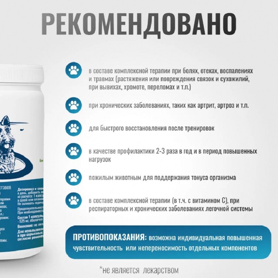 Horse-bio: Желатиновые капсулы МСМ ArtroPro для мелких собак и кошек, 525 мг, 100 шт.