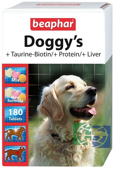Beaphar: витамины 180шт, "Doggy's" микс д/собак таурин/биотин/протеин/ливер