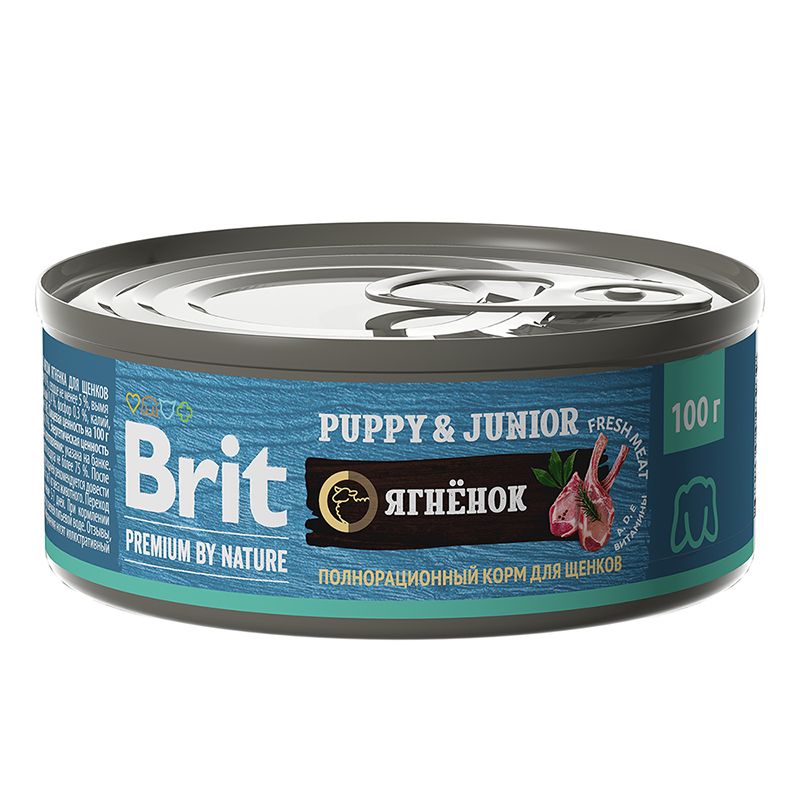 Brit Premium by Nature Консервы с ягненком для щенков мелких пород, 100 гр.