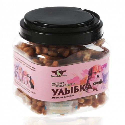 GreenQzin Улыбка Small мелкие жевательные косточки от зубного налета 750 гр., 75 шт./уп.