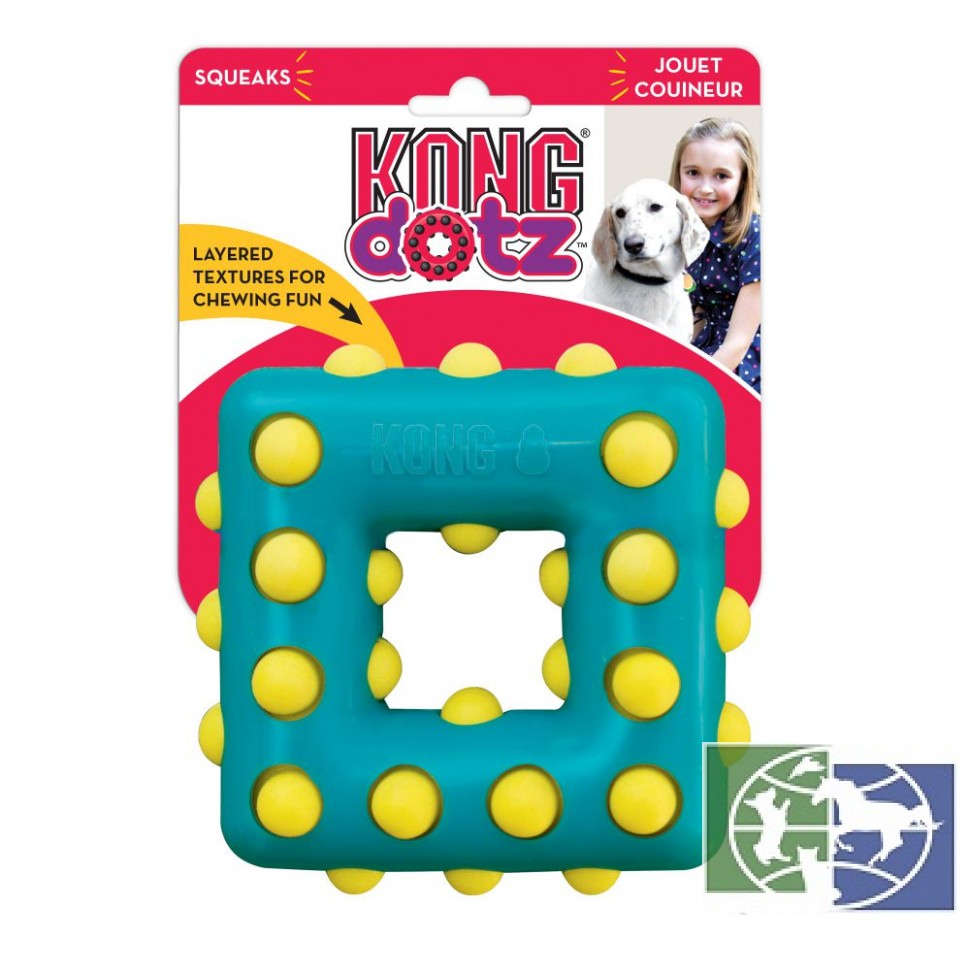 KONG игрушка для собак Dotz квадрат большой 13 см