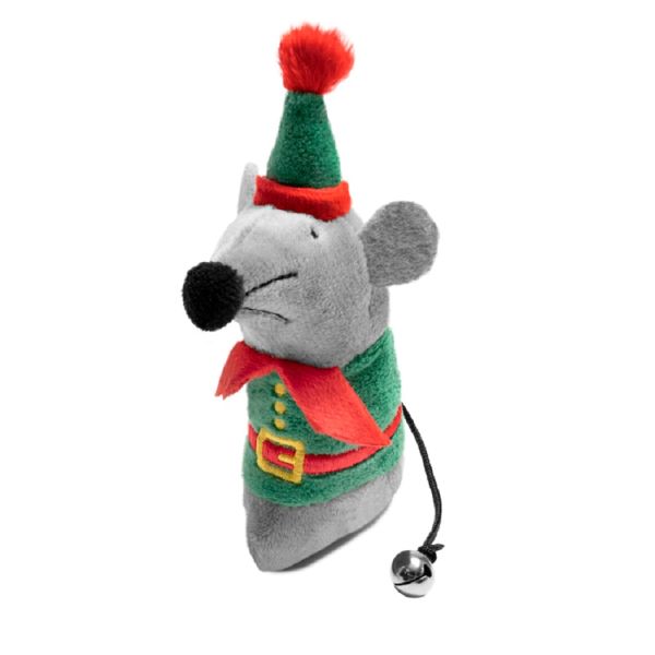 GiGwi Игрушка для кошек Серая мышка 15 см, серия X-mas TALES, 85060
