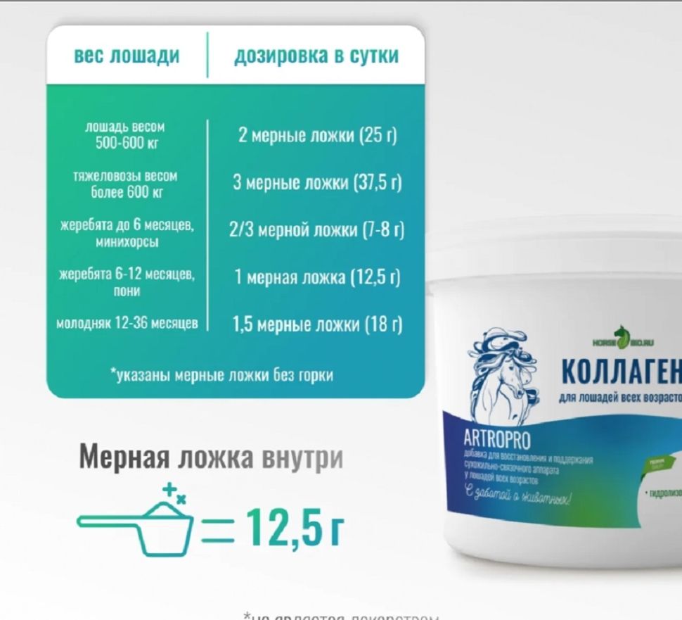 Horse-bio: Коллаген ArtroPro для восстановления сухожильно-связочного аппарата лошадей, 600 гр.