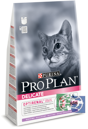 Сухой корм Purina Pro Plan Delicate для кошек с чувствительным пищеварением, индейка, 1,5 кг