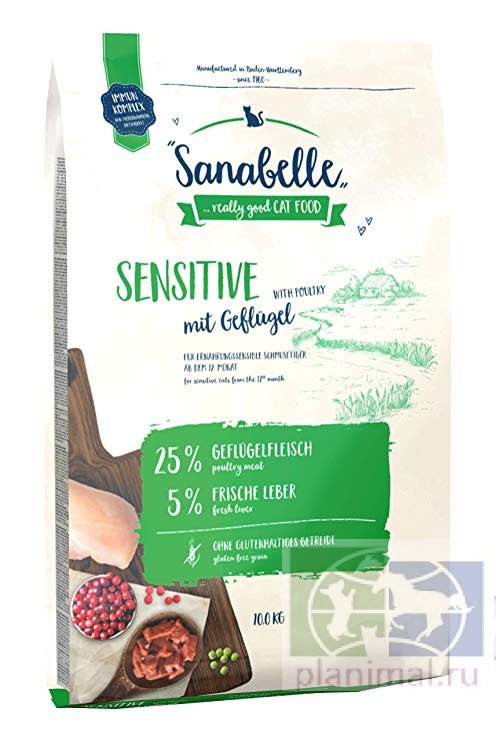 Sanabelle Sensitive с птицей сухой корм для кошек 10 кг