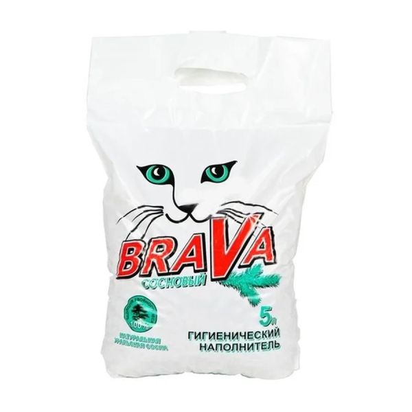 Брава наполнитель для кошек сосновый 5 л.