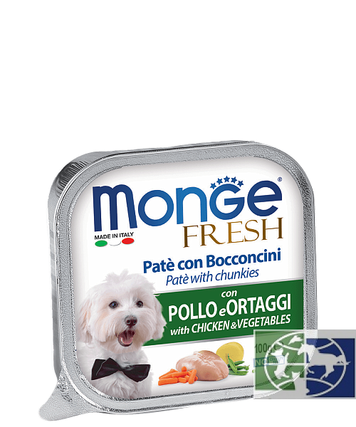 Monge Dog Fresh консервы для собак курица с овощами 100 гр.