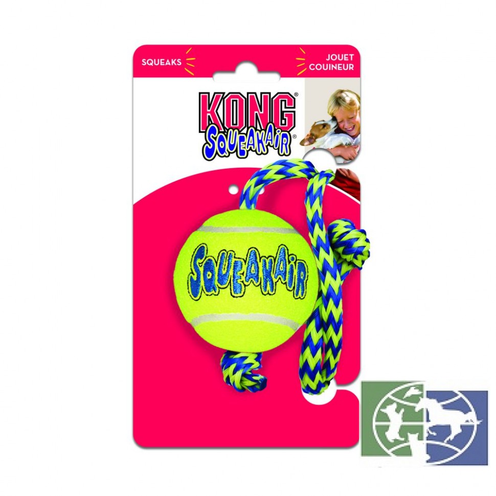 Kong игрушка для собак Air "Теннисный мяч" с канатом средний