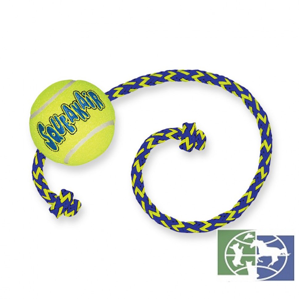 Kong игрушка для собак Air "Теннисный мяч" с канатом средний