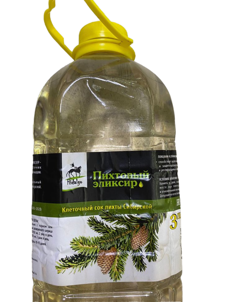 Идальго: Элексир пихтовый при заболеваниях бронхо–легочной системы для лошадей, 3 л.