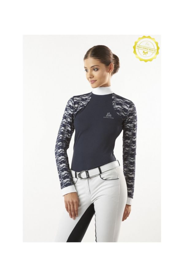 Сavalliera: Рубашка д/выступлений с длин. рукавом CHARISMA, черн/белый, р-р М, 172-307403