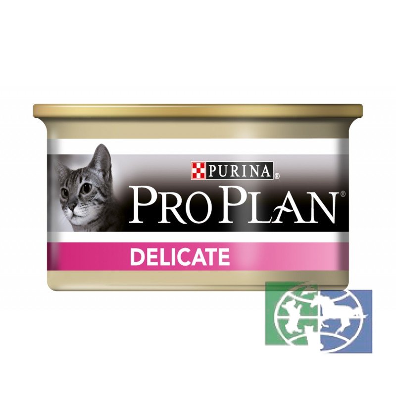 Консервы Purina Pro Plan Delicate для кошек с чувствительным пищеварением, промо-набор 4+1, индейка, банки 85 гр.банка, 425г