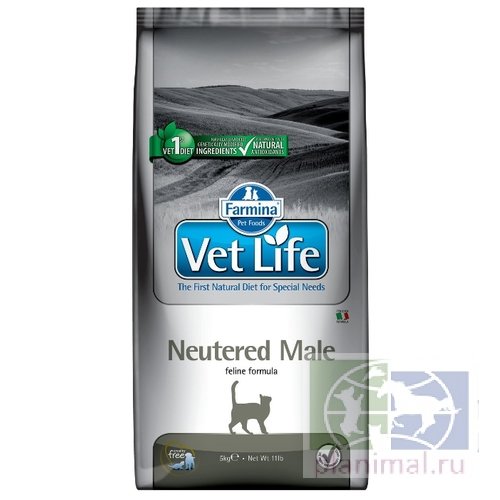 Vet Life Cat Neutered Male питание для взрослых кастрированных котов, 5 кг