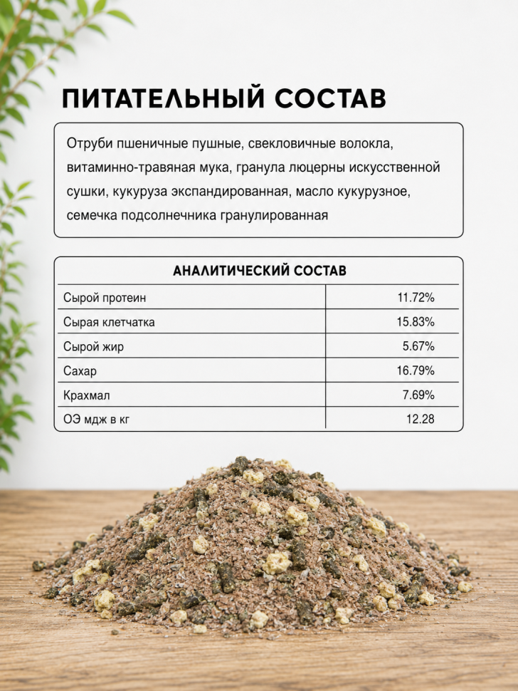 Be:Natu ОптиКаша каша для чувствительных лошадей, в холодный период и после нагрузок, 20 кг