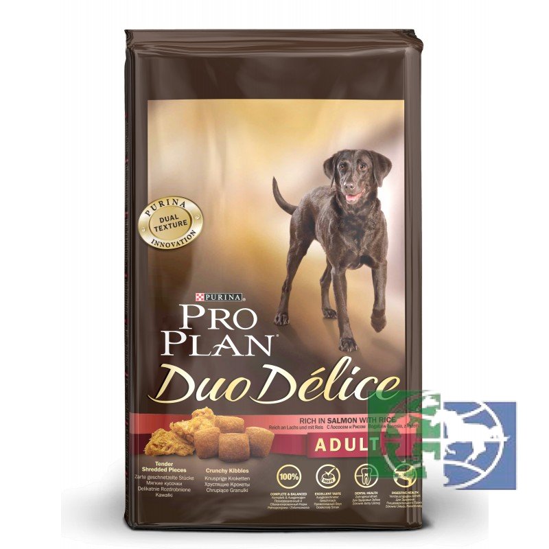 Сухой корм Purina Pro Plan Duo Delice для взрослых собак крупных пород, лосось с рисом, 2,5 кг