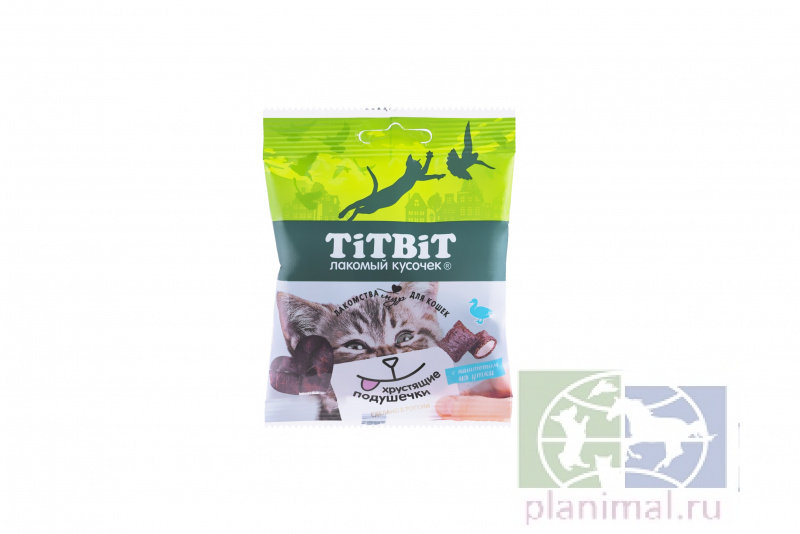 TiTBiT: Хрустящие подушечки для кошек с паштетом из утки 30 гр.