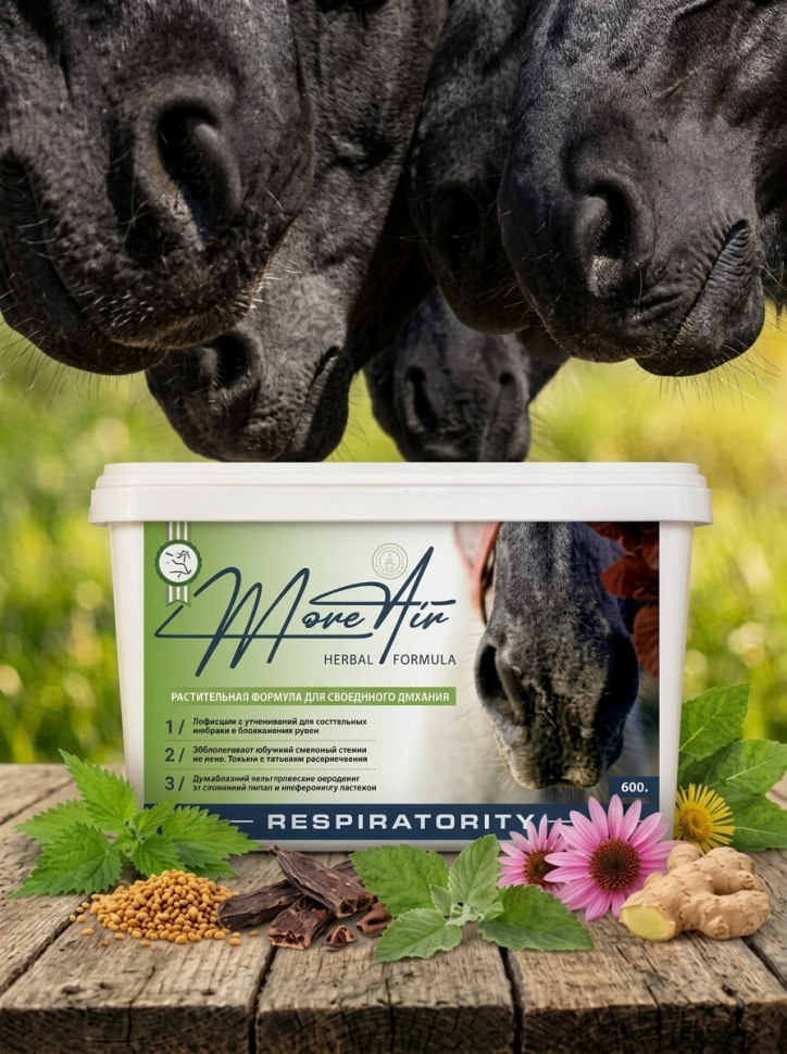 Пробио: More air herbal formula растительная формула для свободного дыхания для лошадей, 600 гр.