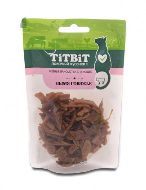 TiTBiT:  вяленые лакомства Вымя говяжье для кошек, 50 гр .