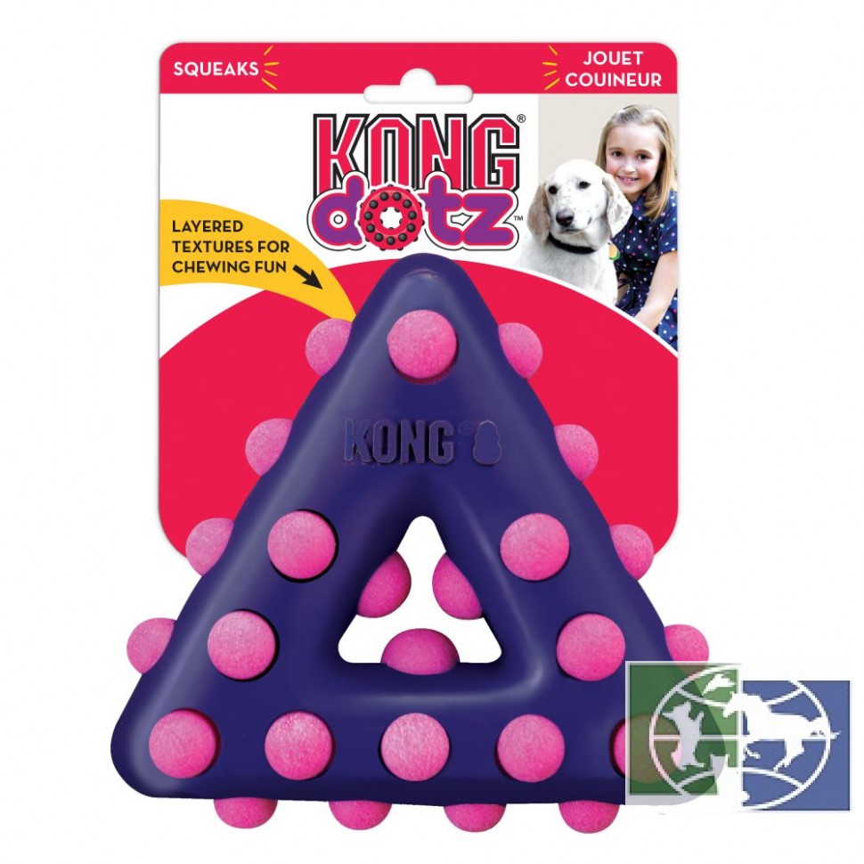 KONG игрушка для собак Dotz треугольник малый 11 см