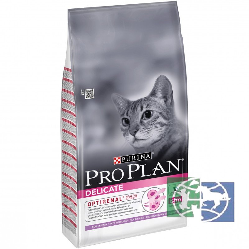 Сухой корм Purina Pro Plan Delicate для кошек с чувствительным пищеварением, индейка, пакет, 10 кг