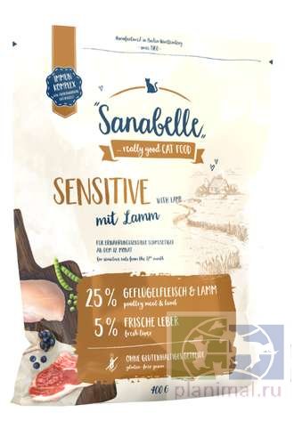 Sanabelle Sensitive с ягнёнком сухой корм для кошек 0,4 кг