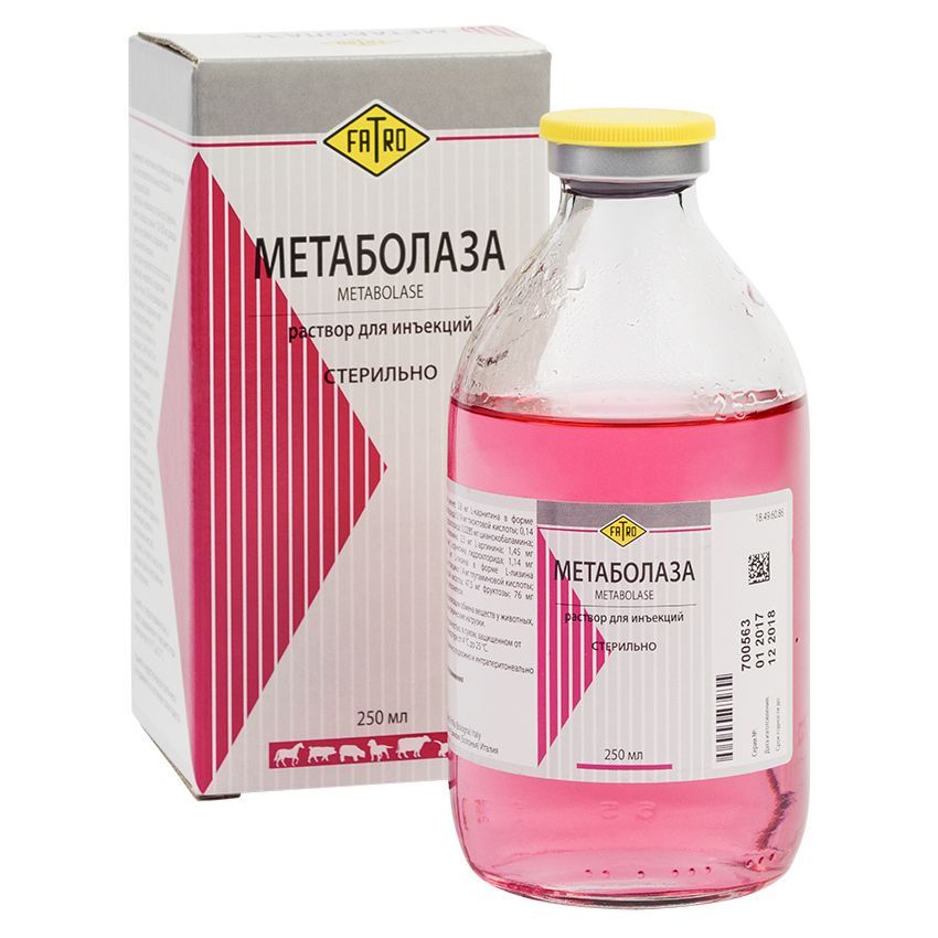 Fatro: Метаболаза, раствор для инъекций, стерильно, для обмена веществ после тяжелых нагрузок, 250 мл