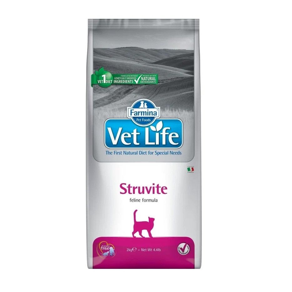 Vet Life: Cat Struvite диета для растворения струвитных уролитов, для кошек, 2 кг