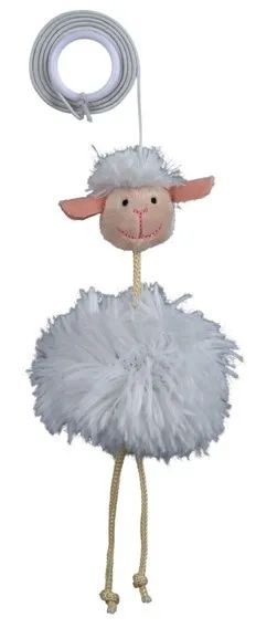 Trixie: Игрушка "Овца с колокольчиком" на резинке, для кошек, 20 см