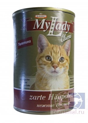 Консервы Dr. Alders "My Lady. Classic" для взрослых кошек, с телятиной, 415 гр.