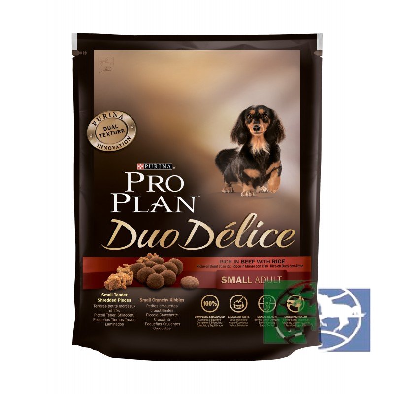 Сухой корм Purina Pro Plan Duo Delice для взрослых собак мелких и карликовых пород, говядина с рисом, 700 гр.