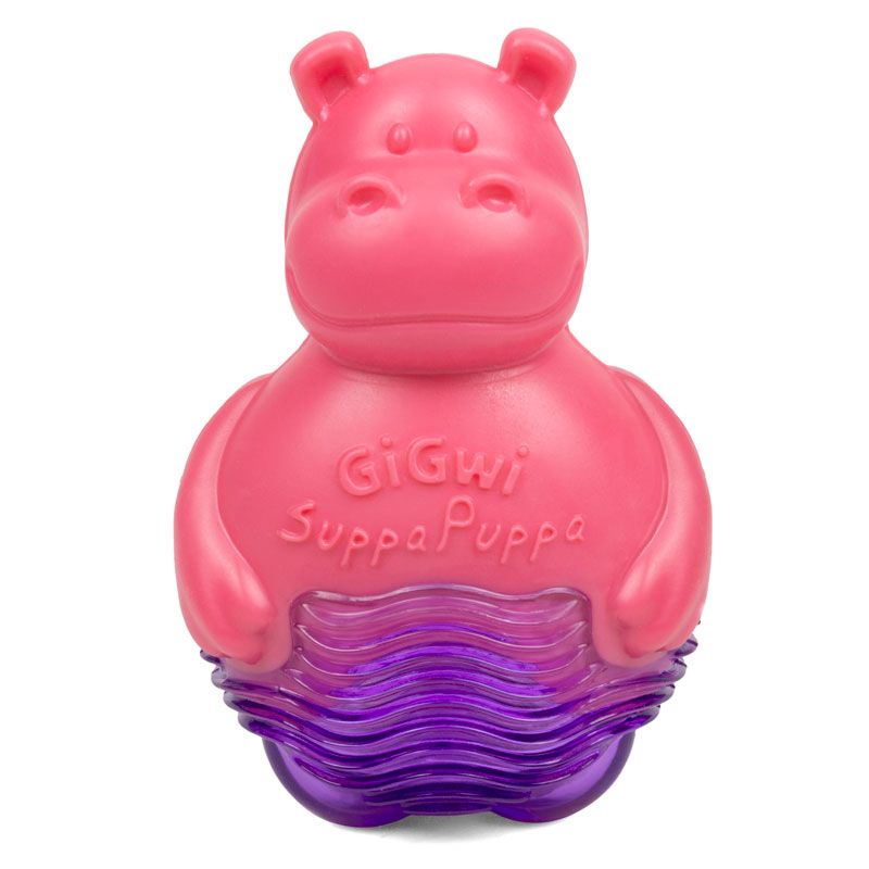 GiGwi: Бегемотик с пищалкой, игрушка для маленьких собак, серия SUPPA PUPPA, 9 см, 75425