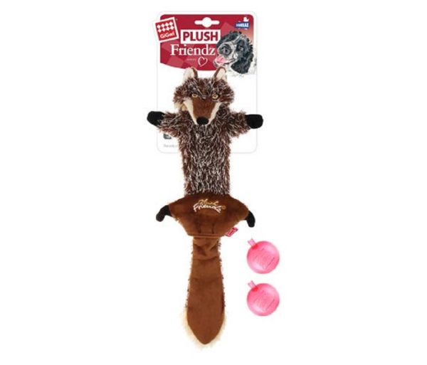 GiGwi Игрушка для собак Шкурка волка со сменными пищалками 37 см, серия PLUSH FRIENDZ, 75325