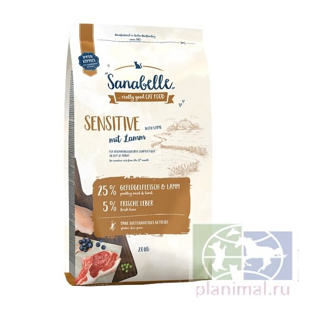 Sanabelle Sensitive с ягнёнком сухой корм для кошек 2 кг