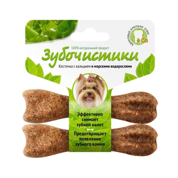 Зубочистики: Косточки со вкусом морских водорослей, для собак мелких пород, 2 шт х 18 г, арт. 73303761