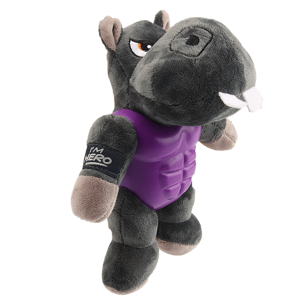GiGwi Игрушка для собак Бегемот в резиновой броне 20 см, серия I'm HERO, 75452