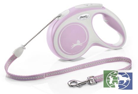 Flexi рулетка NEW LINE Comfort М (до 20 кг) трос 5 м серый/розовый