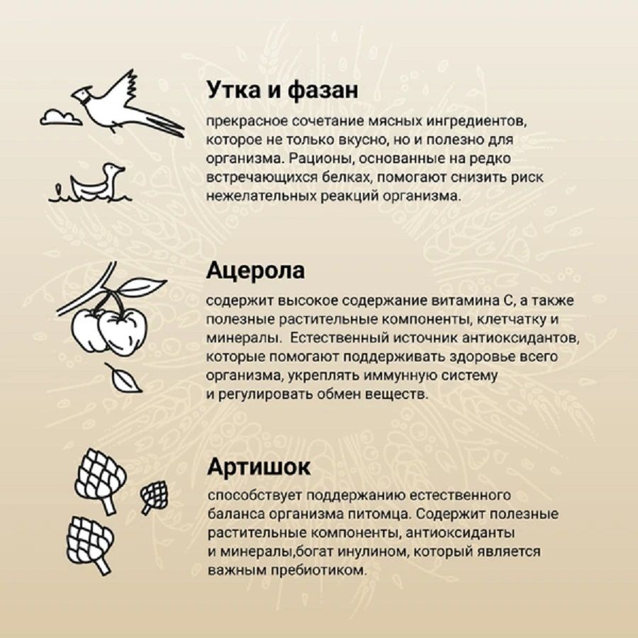 Craftia Natura: сухой корм, для щенков миниатюрных и мелких пород, утка с фазаном, 640 гр