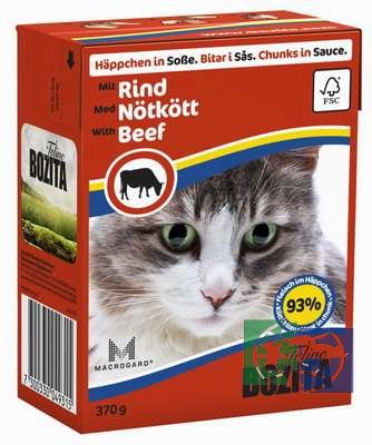 Bozita Feline Beef Tetra Pak кусочки в соусе с говядиной для кошек, 370 гр.