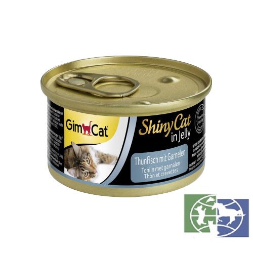 GimCat ShinyCat консервы для кошек из цыпленка с креветками 70 г