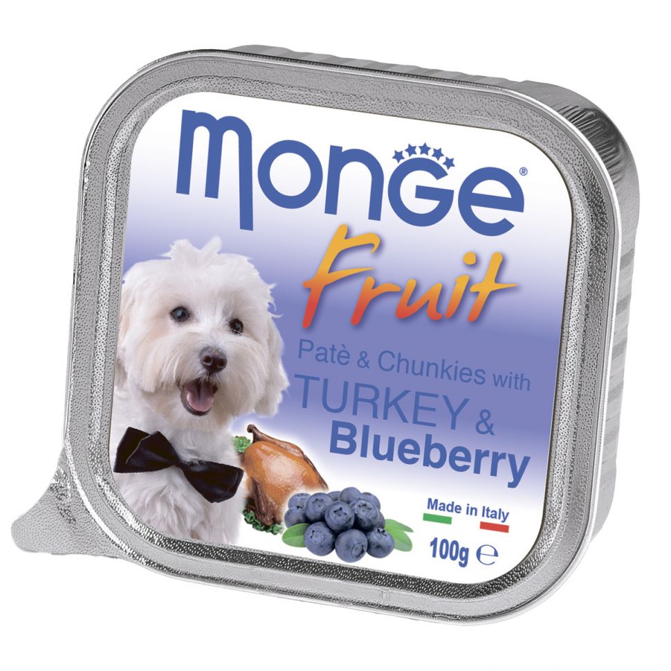 Monge Dog Fruit консервы для собак индейка с черникой 100 гр.